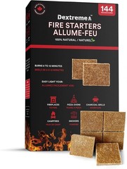 Natural Fire Starter Cubes 48/144 Pack for Campfire, BBQ, Fireplace, Wood Stove