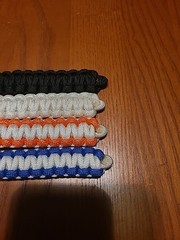 7 Inch Paracord Bracelet With Copper Wire Core -4 Pack- Black/White/Blue/Orange