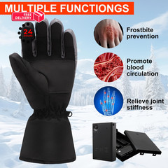 QILOVE Heated Gloves, Rechargeable Hand Warmers for Men Women – 4.5V-L, Black