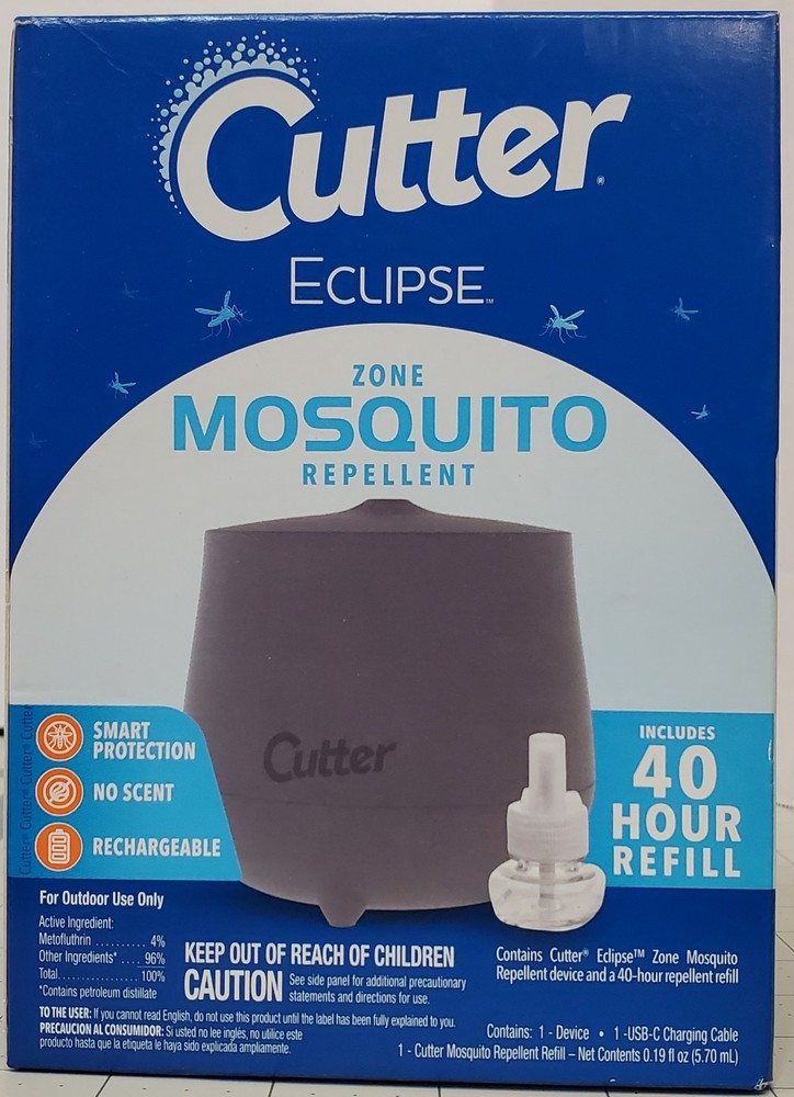 Cutter Eclipse Zone Mosquito Repellent, New, Rechargeable with Refill Outdoors