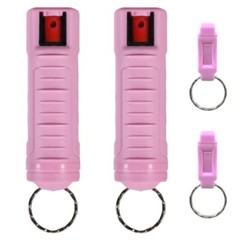 Police Magnum .50oz pepper spray 2 pink molded keychain 2 QR defense protection