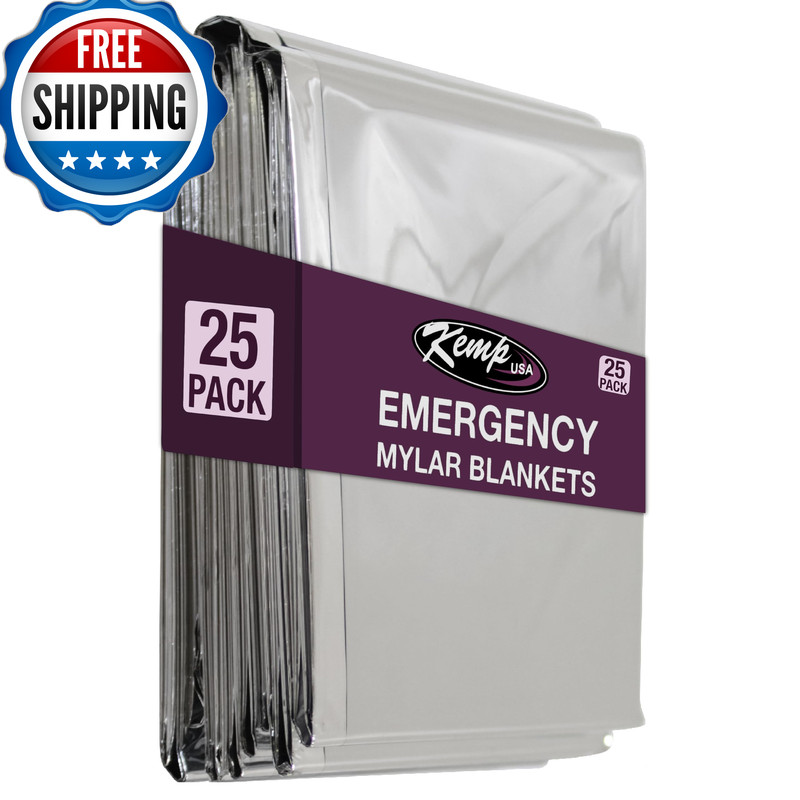 Kemp Usa Emergency Mylar Blanket Pack Of 25 Lightweight Thermal Reflective