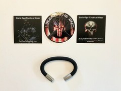 NRA.. Paracord Bullet Casing Bracelet…2nd Amendment…Nickel 9mm…Black..lrg