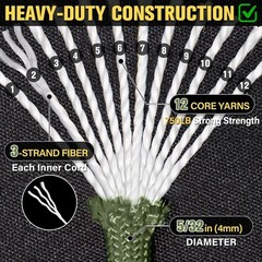 Paracord Rope 750 lb 1000ft / 500ft / 200ft / 100ft 5/32″ Parachute Cord 4MM