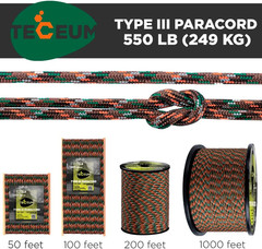 Reflective Paracord Rope 1000 – 1000Ft/200Ft/100Ft/50Ft – 40+ Colors – Glow in t