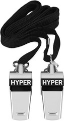 HyperSteel Stainless Steel Sports Whistles (2 Pack) with Lanyards – Super Loud –