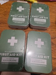 KIKKERLAND (2) 19 PC+(2)25 PC LOT Outdoor Reusable Tin Wilderness First Aid Kit
