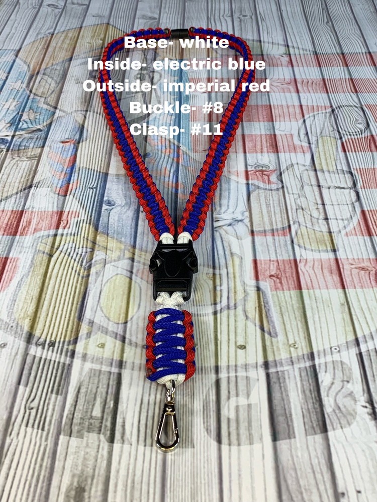 Custom Breakaway paracord neck ID lanyard W/ OPTIONS (Pick 3 Colors)