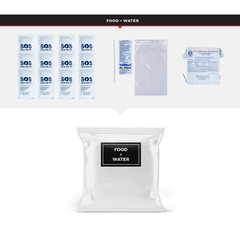 WSK Essential Survival Kit for Up To 4 People plus Dry Bag w First Aid and Food