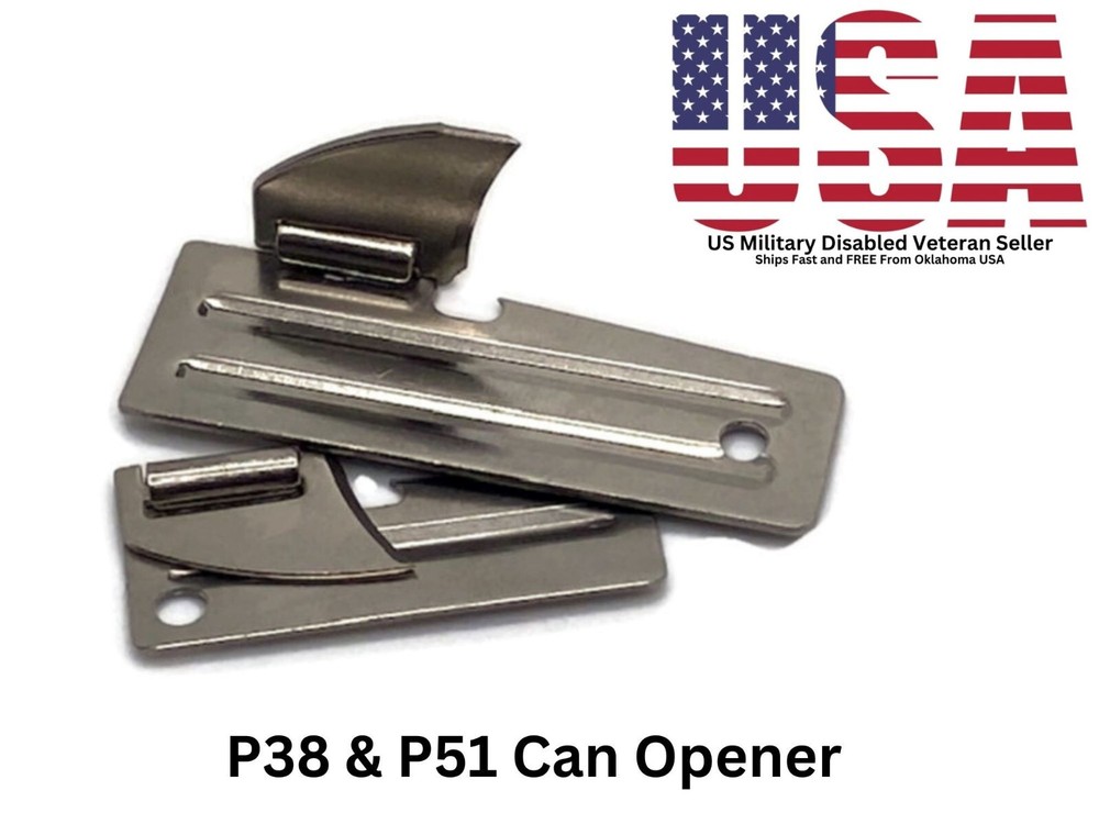 ORIGINAL «JOHN WAYNE» MILITARY ISSUE P38 and P51 CAN OPENERS BY US SHELBY CO