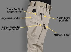 WINRKERY Men’s Tactical Pants Work Water Resistant Large, Fleeced Black