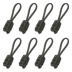 8Pcs Reflective Paracord Zipper Pull, 85 mm Length for Backpacks, Olive Green