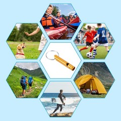 12Pcs Emergency Whistles Safety Whistle with Keychain for Hiking Gold