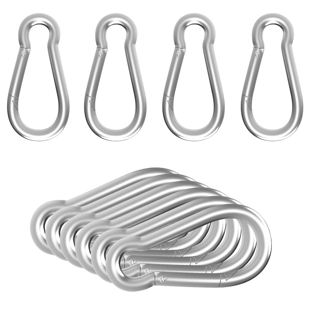 Carabiners Clip Spring Snap Hook,Heavy Duty Galvanized Steel(10&120PcsM6,50PC…