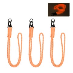 Paracord Lanyard, 550 Heavy Duty Keychain Lanyard (3 Pack, Luminous Orange)