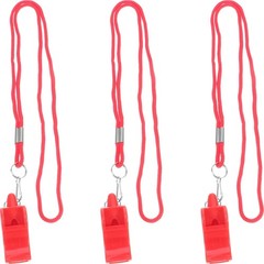 3Pcs Reusable ABS Red Outdoor Emergency Survival Whistles Keychain