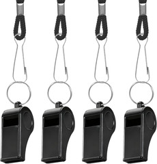 4 Packs Whistle with Lanyard, Whistle for Coaches, Plastic Sports Whistles with