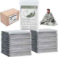 Emergency Foil Thermal Blanket (Pack of 25), 210 x 160 cm (82″ x 63″) Emergency