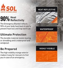 Survive Outdoors Longer 90% Reflective Emergency Blanket, Pack of 4