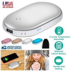 Portable Hand Warmer 5000mAh Power Bank Rechargeable Pocket Warmer Double-Sided