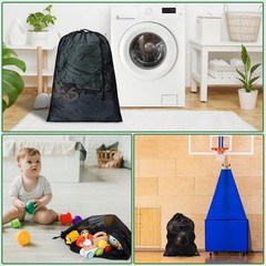 Aegero 2 Pack Mesh XL Laundry Bags,Machine 24″x36″ | 2 Pack, Black+Black