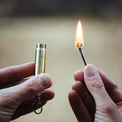 Permanent Match Bullet Metal Keychain Fire Starter Lighter | Quick Clip Reusable