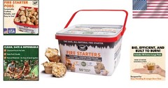 Waterproof and Safe Cooking Fire Starter Pods – 50 Count for Grills & Campfires
