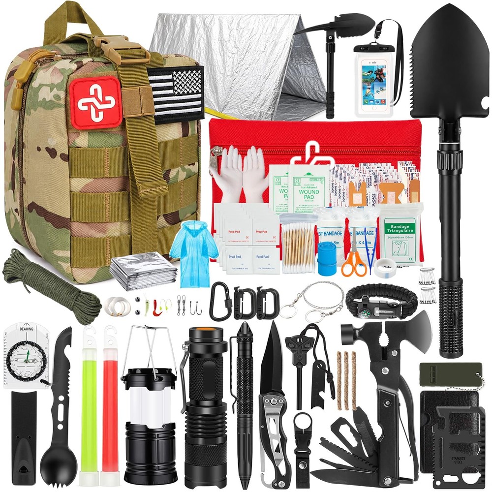 Survival Kit 250Pcs First Aid Gear with Molle Bag