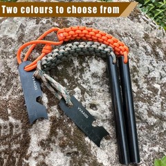 VVAAGG Flint and Steel Fire Starter Kit Survivor 3/8 1/2 inch Ferro Rods and