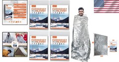 82″x62″ Lightweight Mylar Emergency Blankets | 4-Pack for Outdoor Safeguarding