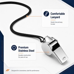 MySHUCE 200 Pcs Stainless Steel Whistle with Lanyard