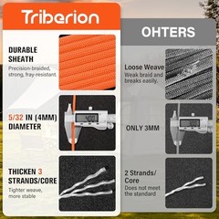 Paracord Rope 550 lb – 5/32″ Parachute Cord 4MM 7-Strand para Cord 200ft Orange
