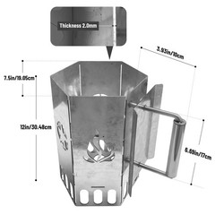 Heavy Duty Charcoal Chimney Fire Starter,BBQ Grill Chimney Starter for Charco…