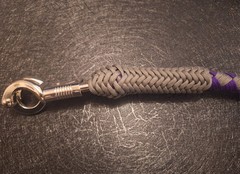 550 Paracord Motorcycle Get Back Whip Handcrafted Acid Purple/Charcoal Gray