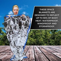 HealthyLine Thermal Foil Sauna Space Blanket (Pack of 50 pcs) Detox Weight Loss