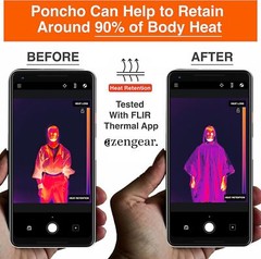 4pc, Emergency Survival Poncho Thermal Mylar Foil Coating Blanket for Heat Rete