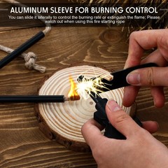 10 Pcs Waterproof Fire Starter Rope & Wick Set for Camping, Hiking, Outdoor Surv