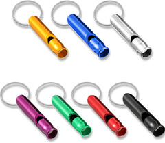 Sumind 49 Pieces Emergency Whistle with Keychain, Aluminum Emergency Survival Wh
