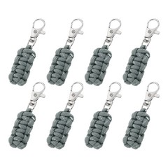 Reflective Paracord Zipper Pull, 80 mm Length for Backpacks (8 Pack, Gray)