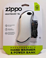 Zippo Heatbank 9s Rechargeable Hand Warmer & Power Bank Silver Factory Sealed