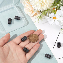 6 Pcs Brass Paracord Bead, Groove Column Lanyard Beads 6Mm Large Hole European B