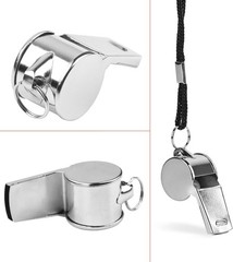 24-Pack Stainless Steel Whistles with Lanyards – Loud, Clear Sound for Coaches,