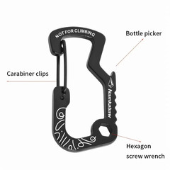 Multifunctional Tactical Hook Carabiner with Paracord Keychain Anti-Loss Rope fo