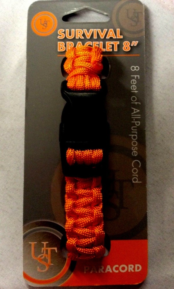 UST Survival paracord orange bracelet 8″ emergency disaster camp tactical gear