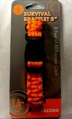 UST Survival paracord orange bracelet 8″ emergency disaster camp tactical gear