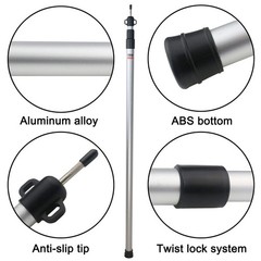 Sunnyglade 2 Pcs Adjustable Tarp Poles, Silver 43.5 inches x [width],