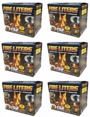 Fire Liters 10192 192 Pack Fireplace Firewood Charcoal BBQ Lighters – 6 Pack