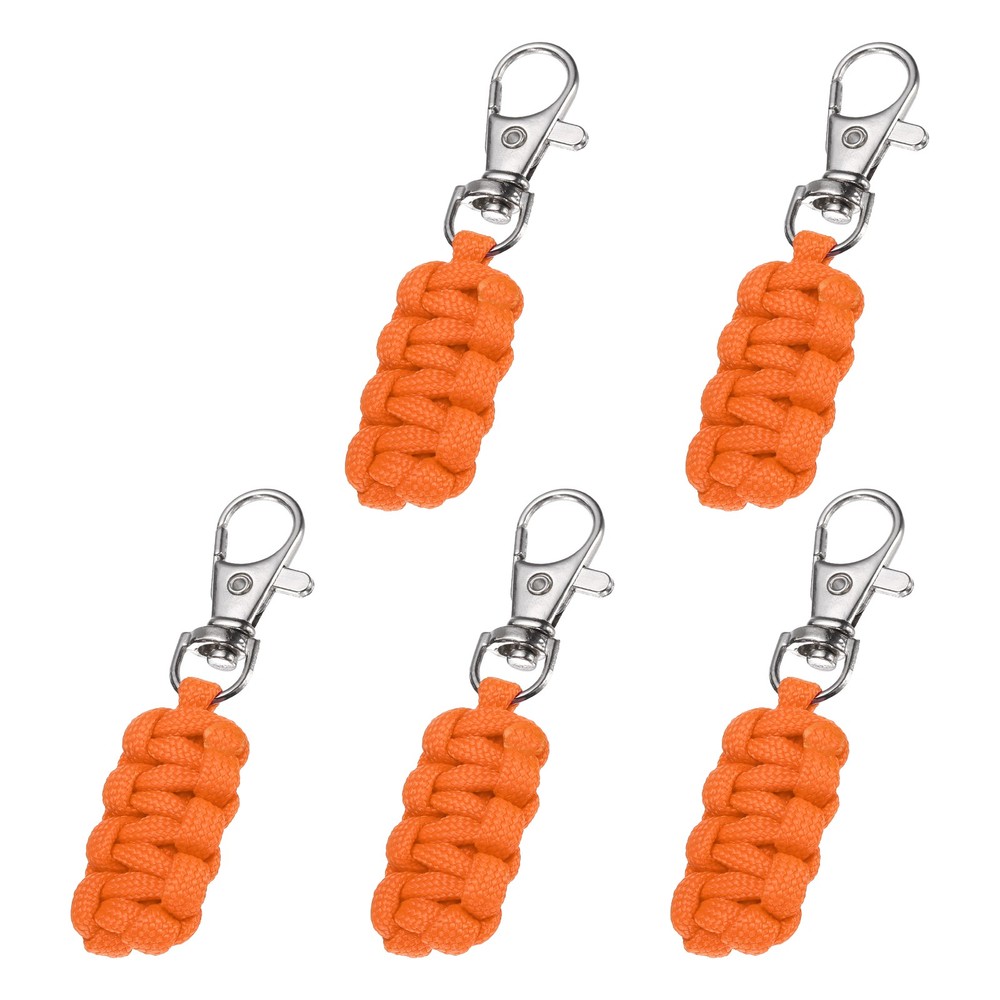 Paracord Zipper Pull, Polyester Zipper Pulls Replacement 5 Pcs & Orange