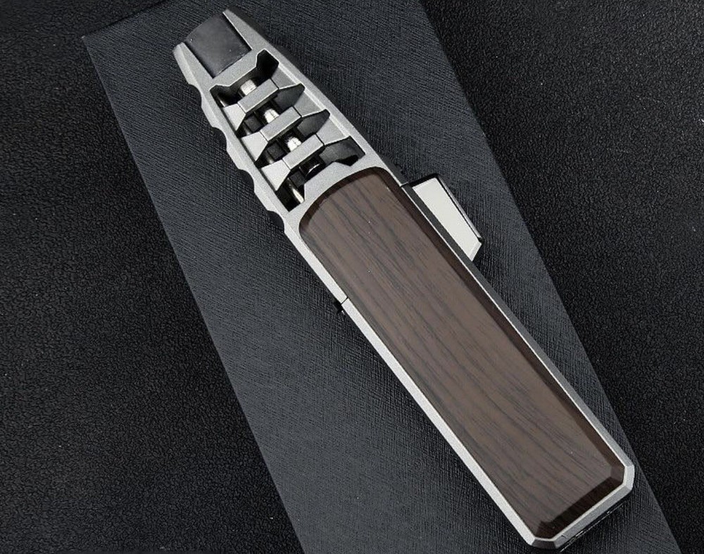 Windproof Straight Torch Blue Flame Lighter Refillable BROWN Color (USA Seller)