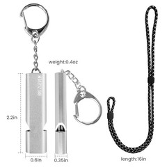 Survival Whistles 4-Pack & 6-Pack, Upgraded Aluminum Emergency 4 Pack Silver